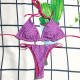 Purple Fashion Sexy Letter Frenulum Swimwears