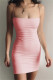 Pink Fashion Sexy Solid Backless Spaghetti Strap Sleeveless Dress Dresses