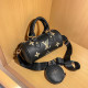 Black Fashion Street Print Patchwork Bags
