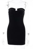 Purple Fashion Sexy Solid Backless Strapless Sleeveless Dress