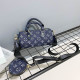 Deep Blue Fashion Vintage Print Patchwork Bags