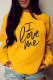 Yellow Fashion Casual Print Patchwork Letter O Neck Tops