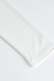White Fashion Sexy Patchwork Hot Drilling See-through Long Sleeve Two Pieces