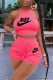 Pink Fashion Casual Print Patchwork O Neck Sleeveless Two Pieces