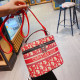 Red Fashion Vintage Print Patchwork Bags