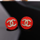 Red Fashion Street Patchwork Hot Drill Earrings