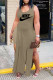 Apricot Fashion Casual Print Patchwork O Neck Sleeveless Two Pieces
