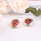 Red Fashion Street Letter Patchwork Earrings