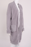 Grey Casual Solid Split Joint Halter Outerwear