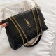 Black Fashion Street Solid Letter Bags