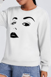 Grey Fashion Casual Print Patchwork O Neck Tops