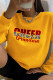 Yellow Fashion Street Print Patchwork Letter O Neck Tops
