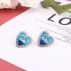 Blue Fashion Street Patchwork Hot Drill Earrings