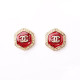 Red Fashion Street Letter Patchwork Earrings