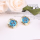 Blue Fashion Street Letter Patchwork Earrings