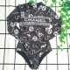 Black Fashion Sexy Print Patchwork Swimwears