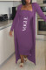 Purple Casual Print Patchwork Strapless Long Sleeve Two Pieces