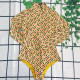 Yellow Fashion Sexy Print Patchwork Zipper Swimwears