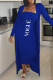 Blue Casual Print Patchwork Strapless Long Sleeve Two Pieces