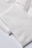 White Casual Vintage Print Patchwork Letter O Neck Tops