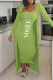 Green Casual Print Patchwork Strapless Long Sleeve Two Pieces