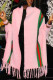 Pink Fashion Casual Striped Patchwork Outerwear