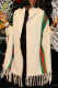 White Fashion Casual Striped Patchwork Outerwear