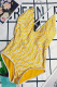 Yellow Fashion Sexy Letter Backless Swimwears