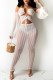 White Sexy Solid Hollowed Out See-through Backless Strapless Long Dress