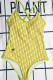 Yellow Fashion Sexy Letter Patchwork Swimwears