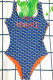 Blue Fashion Sexy Letter Backless Swimwears