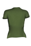 Apricot Sexy Casual Solid Hollowed Out O Neck T-Shirts