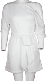Rose Red Casual Solid Bandage One Shoulder Regular Rompers