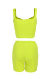 Red Sexy Casual Solid Backless V Neck Sleeveless Two Pieces