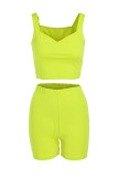 Red Sexy Casual Solid Backless V Neck Sleeveless Two Pieces