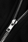 Yellow Fashion Casual Solid Patchwork Zipper Collar Regular Jumpsuits