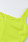 Red Sexy Casual Solid Backless V Neck Sleeveless Two Pieces