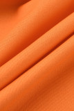 Tangerine Casual Solid Patchwork Zipper Zipper Collar Sleeveless Two Pieces