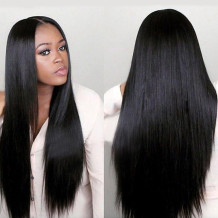 Black Fashion Casual Solid Long Straight Hair Wigs