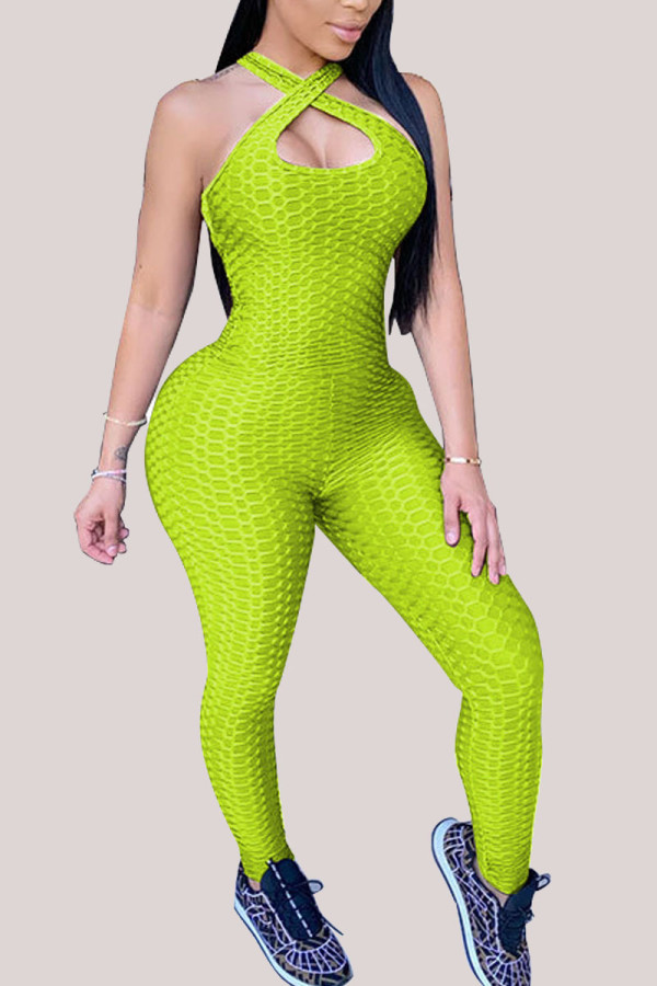 Fluorescent green Fashion Sexy adult Ma'am Halter backless Plus Size