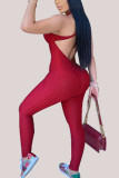 rose red Fashion Sexy adult Ma'am Halter backless Plus Size