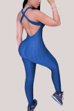 Blue Fashion Sexy adult Ma'am Halter backless Plus Size