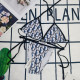 Black Fashion Sexy Letter Patchwork Swimwears