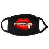Black Fashion Casual Lips Printed Dust Face Mask