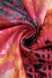 Pink Fashion Sexy Print Backless Spaghetti Strap Rompers