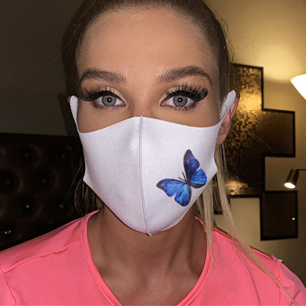 White Fashion Casual Print Face Protection