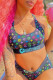 Black Sexy Sportswear Print Basic U Neck Sleeveless Two Pieces