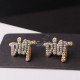 Gold Fashion Street Letter Hot Drill Earrings