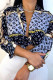 Blue Black Fashion Casual Print Basic V Neck Tops