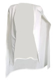 White Work Solid Hollowed Out Split Joint Turn-back Collar Outerwear